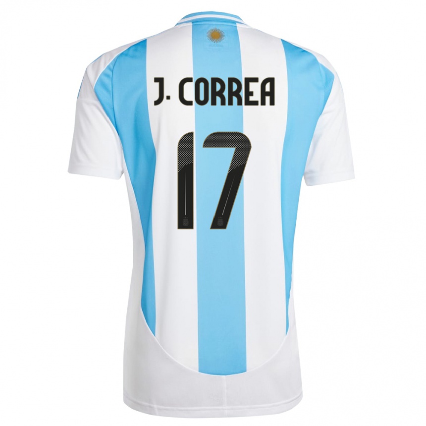 Barn Fotball Argentina Joaquin Correa #17 Hvit Blå Hjemmetrøye Drakt Trøye 24-26 Skjorter