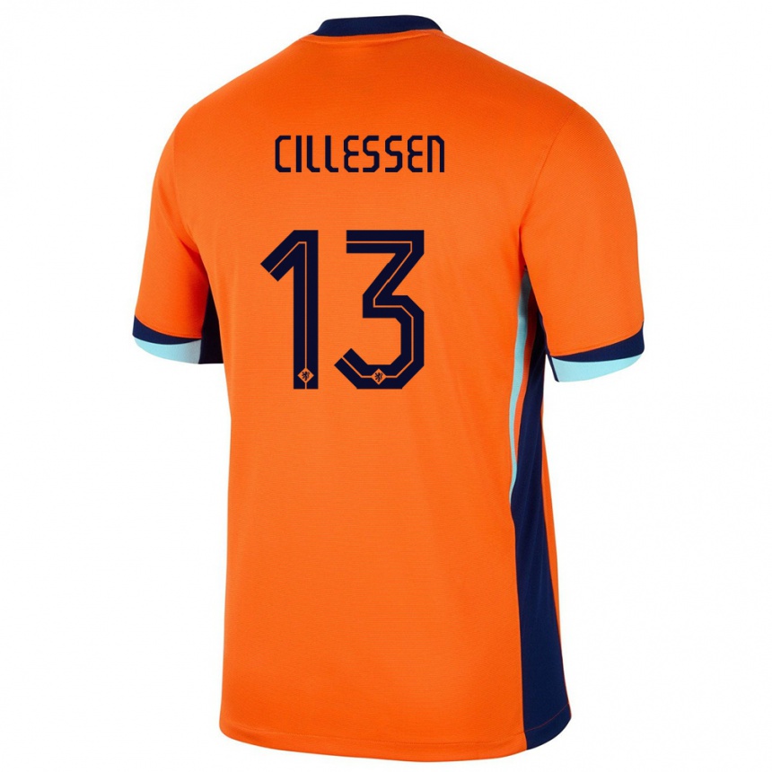 Barn Fotball Nederland Jasper Cillessen #13 Oransje Hjemmetrøye Drakt Trøye 24-26 Skjorter