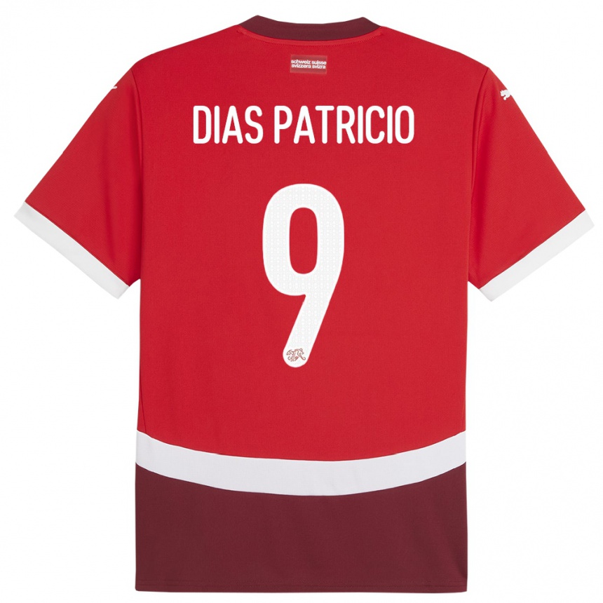 Barn Fotball Sveits Alexandre Dias Patricio #9 Rød Hjemmetrøye Drakt Trøye 24-26 Skjorter