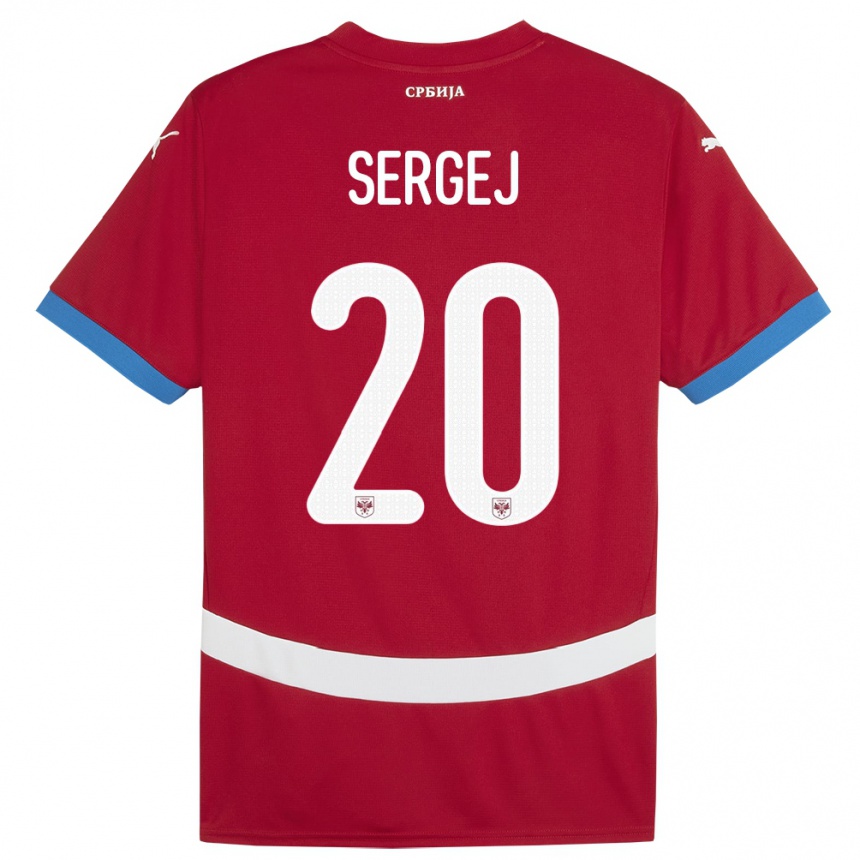 Barn Fotball Serbia Sergej Milinkovic-Savic #20 Rød Hjemmetrøye Drakt Trøye 24-26 Skjorter