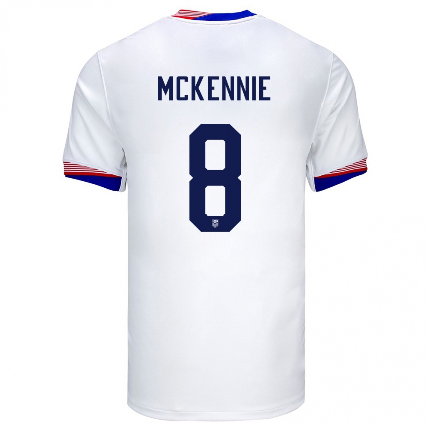 Barn Fotball Usa Weston Mckennie #8 Hvit Hjemmetrøye Drakt Trøye 24-26 Skjorter