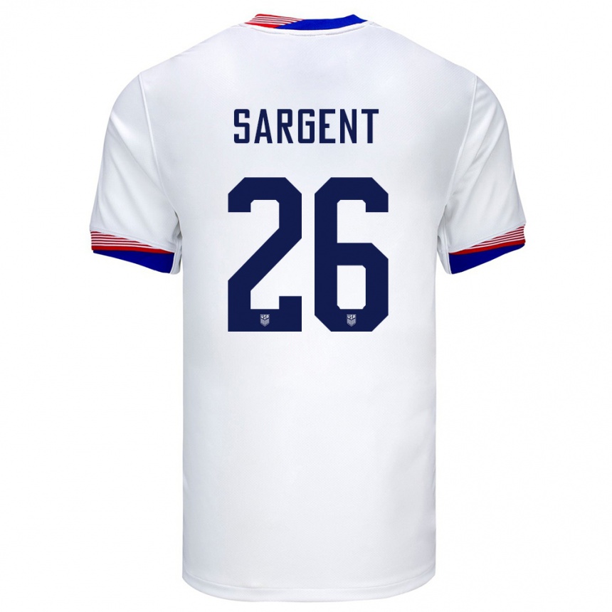 Barn Fotball Usa Josh Sargent #26 Hvit Hjemmetrøye Drakt Trøye 24-26 Skjorter