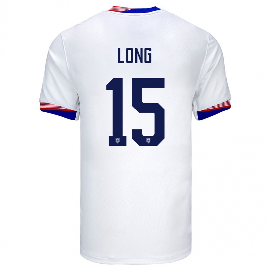 Barn Fotball Usa Aaron Long #15 Hvit Hjemmetrøye Drakt Trøye 24-26 Skjorter