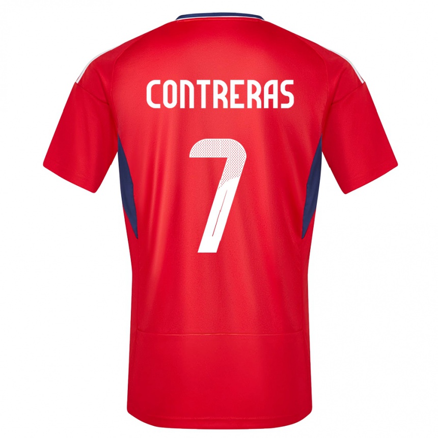 Barn Fotball Costa Rica Anthony Contreras #7 Rød Hjemmetrøye Drakt Trøye 24-26 Skjorter