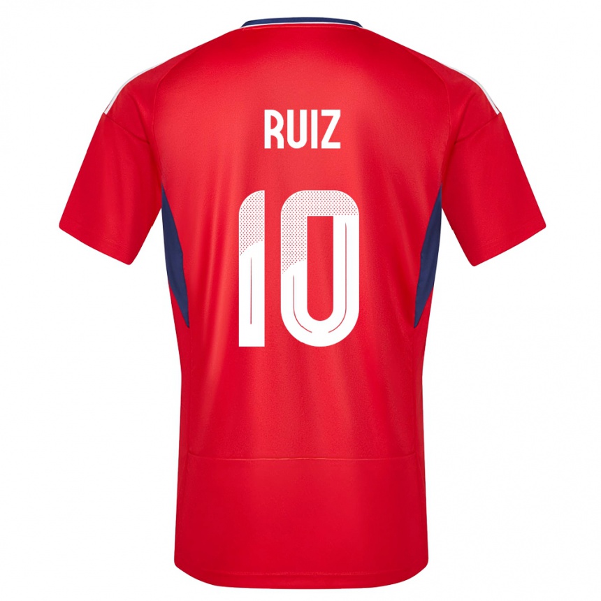 Barn Fotball Costa Rica Bryan Ruiz #10 Rød Hjemmetrøye Drakt Trøye 24-26 Skjorter