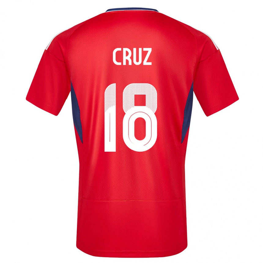 Barn Fotball Costa Rica Aaron Cruz #18 Rød Hjemmetrøye Drakt Trøye 24-26 Skjorter