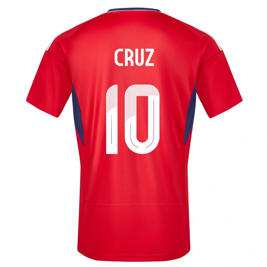 Barn Fotball Costa Rica Shirley Cruz #10 Rød Hjemmetrøye Drakt Trøye 24-26 Skjorter