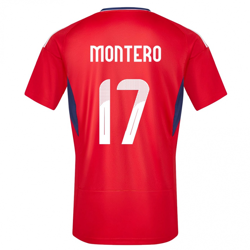 Barn Fotball Costa Rica Michelle Montero #17 Rød Hjemmetrøye Drakt Trøye 24-26 Skjorter