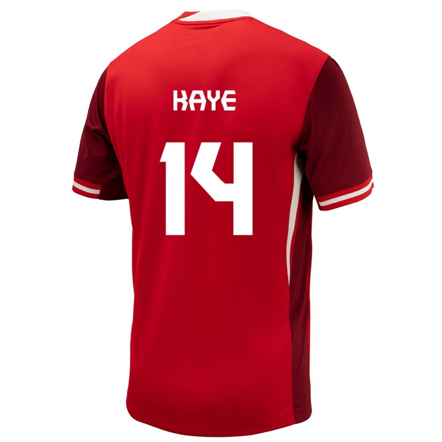 Barn Fotball Canada Mark Anthony Kaye #14 Rød Hjemmetrøye Drakt Trøye 24-26 Skjorter