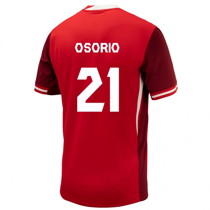 Barn Fotball Canada Jonathan Osorio #21 Rød Hjemmetrøye Drakt Trøye 24-26 Skjorter