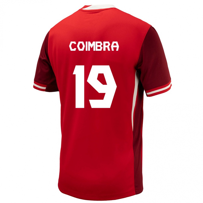 Barn Fotball Canada Tiago Coimbra #19 Rød Hjemmetrøye Drakt Trøye 24-26 Skjorter