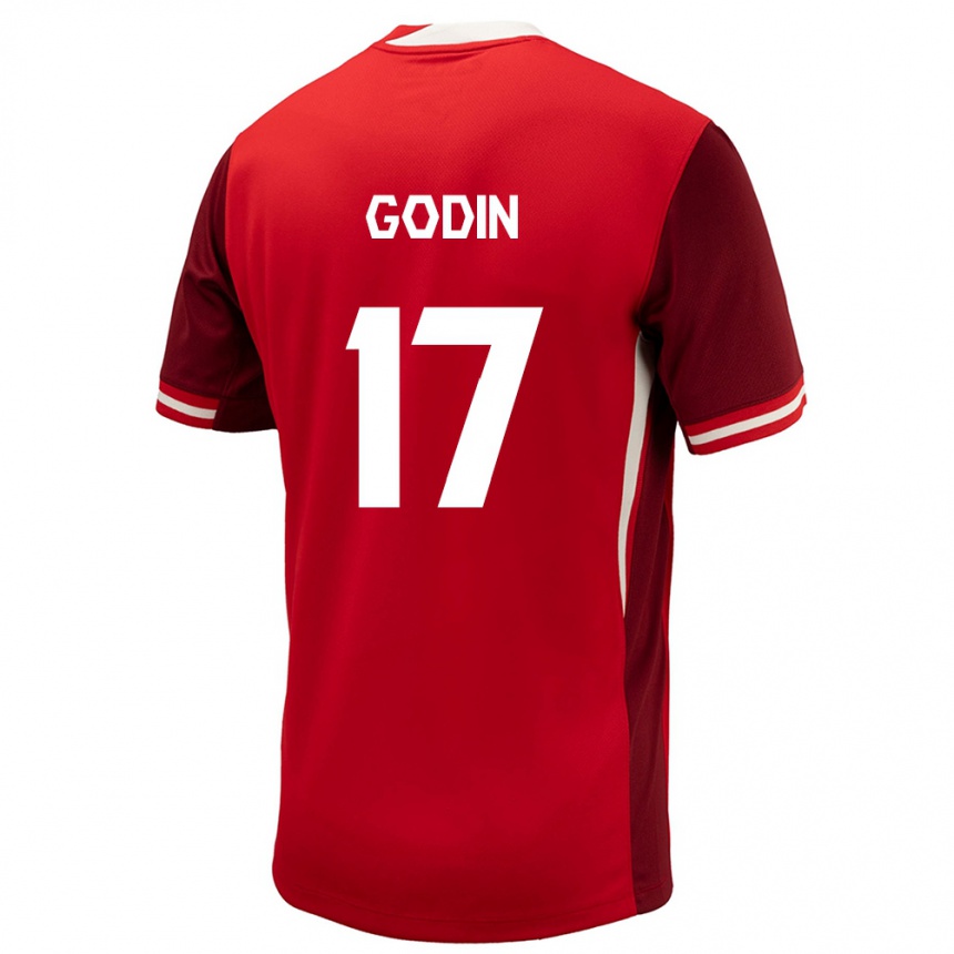 Barn Fotball Canada Étienne Godin #17 Rød Hjemmetrøye Drakt Trøye 24-26 Skjorter