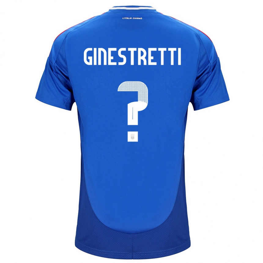 Barn Fotball Italia Davide Ginestretti #0 Blå Hjemmetrøye Drakt Trøye 24-26 Skjorter