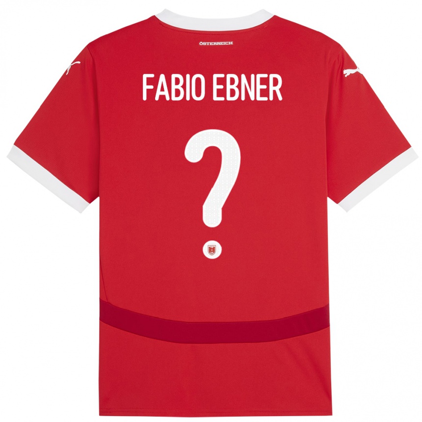 Barn Fotball Østerrike Fabio Ebner #0 Rød Hjemmetrøye Drakt Trøye 24-26 Skjorter