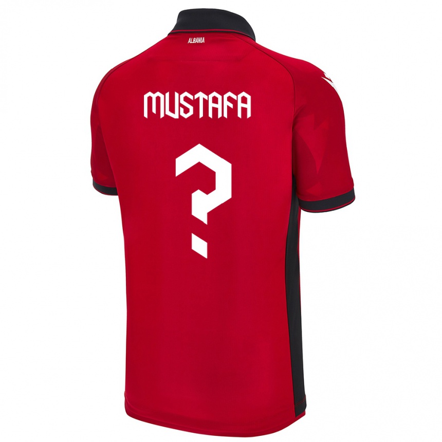 Barn Fotball Albania Erno Mustafa #0 Rød Hjemmetrøye Drakt Trøye 24-26 Skjorter