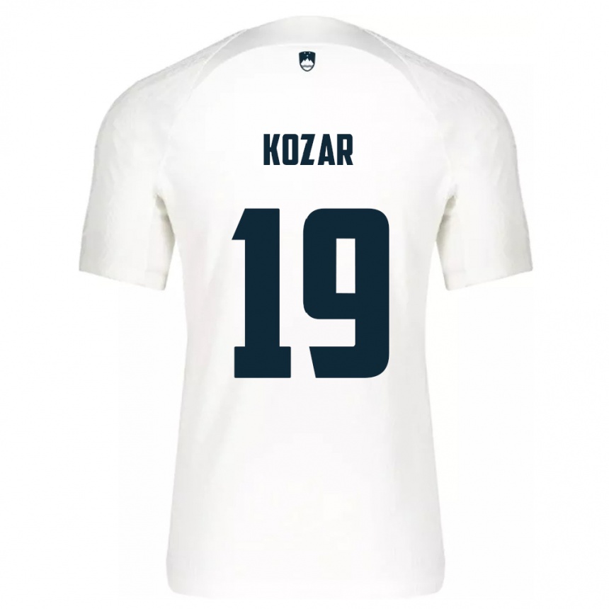 Barn Fotball Slovenia Kristjan Kozar #19 Hvit Hjemmetrøye Drakt Trøye 24-26 Skjorter