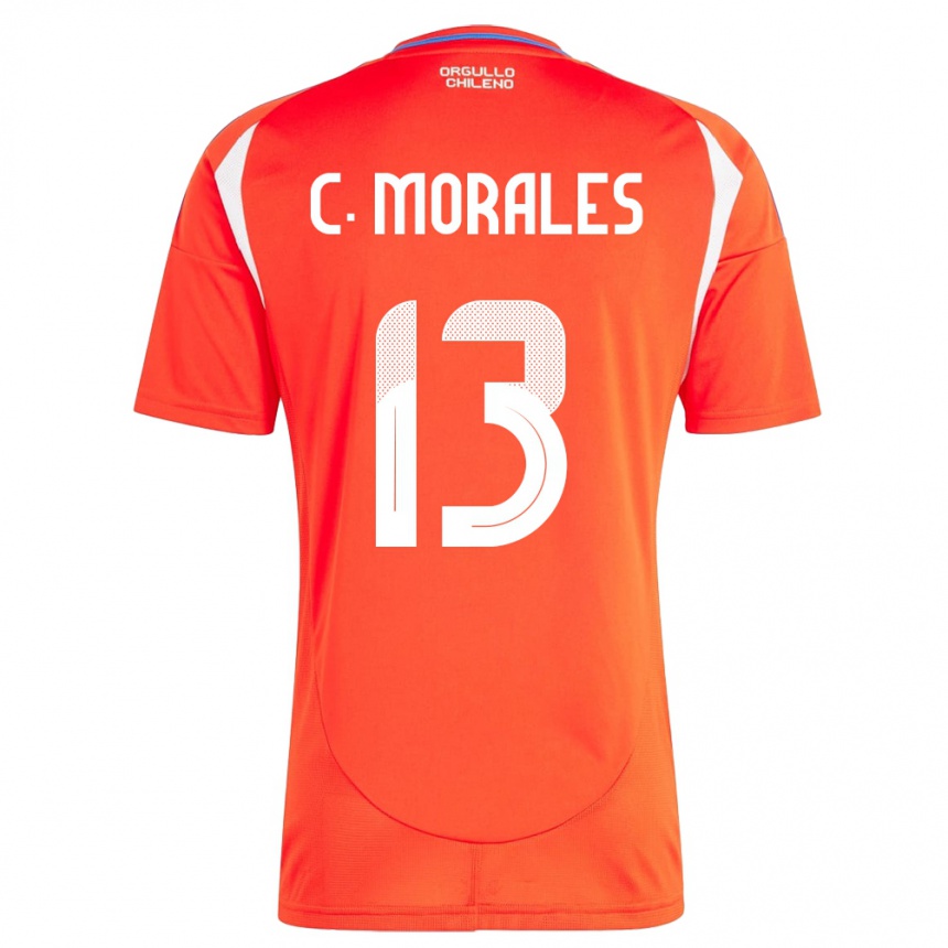 Barn Fotball Chile Cristián Morales #13 Rød Hjemmetrøye Drakt Trøye 24-26 Skjorter