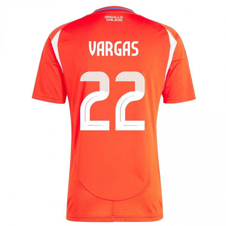 Barn Fotball Chile Diego Vargas #22 Rød Hjemmetrøye Drakt Trøye 24-26 Skjorter