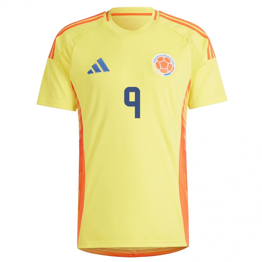 Barn Fotball Colombia Gabriela Rodríguez #9 Gul Hjemmetrøye Drakt Trøye 24-26 Skjorter