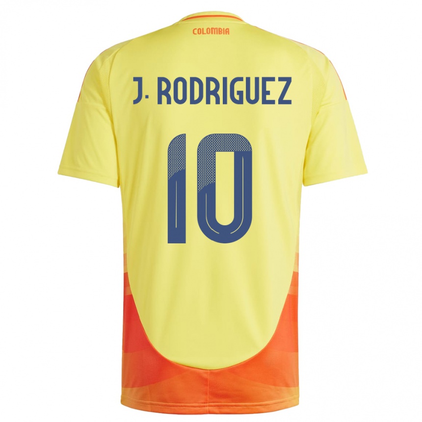 Barn Fotball Colombia James Rodríguez #10 Gul Hjemmetrøye Drakt Trøye 24-26 Skjorter