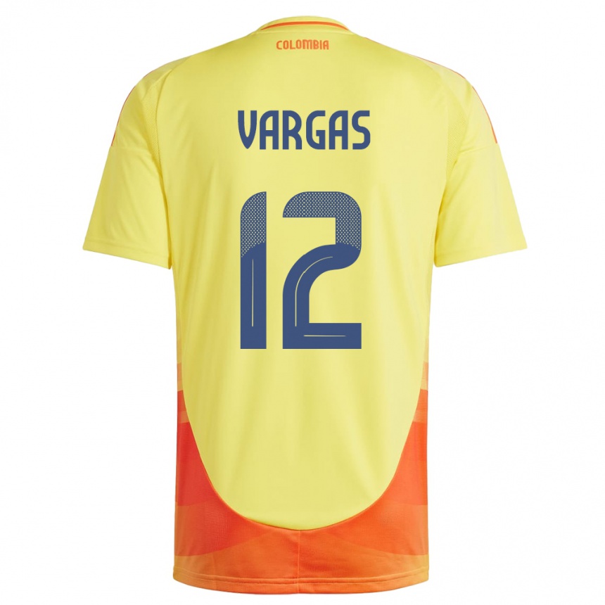 Barn Fotball Colombia Camilo Vargas #12 Gul Hjemmetrøye Drakt Trøye 24-26 Skjorter