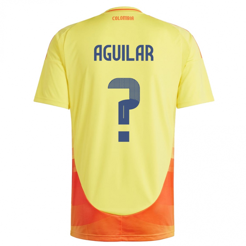 Barn Fotball Colombia Alejandro Aguilar #0 Gul Hjemmetrøye Drakt Trøye 24-26 Skjorter