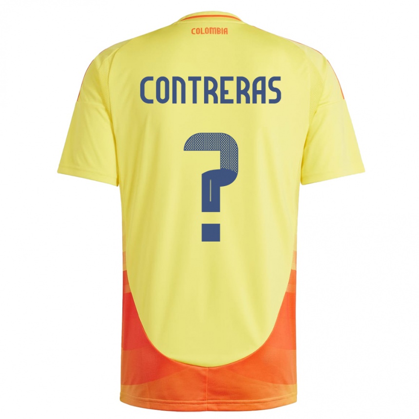 Barn Fotball Colombia David Contreras #0 Gul Hjemmetrøye Drakt Trøye 24-26 Skjorter