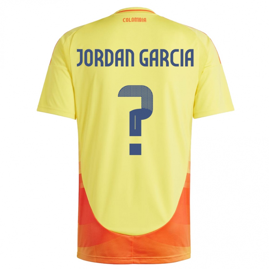 Barn Fotball Colombia Jordan García #0 Gul Hjemmetrøye Drakt Trøye 24-26 Skjorter