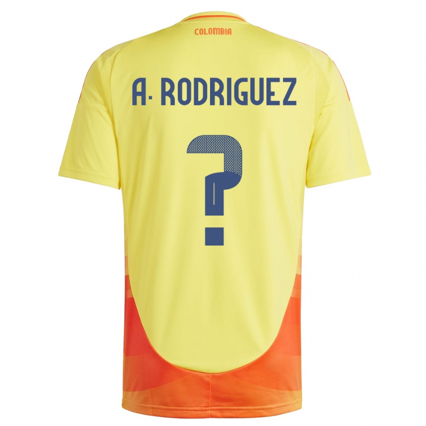 Barn Fotball Colombia Andrés Rodríguez #0 Gul Hjemmetrøye Drakt Trøye 24-26 Skjorter