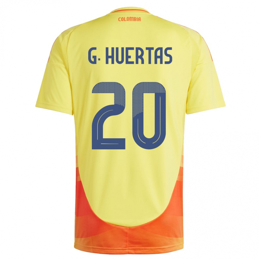 Barn Fotball Colombia Gabriela Huertas #20 Gul Hjemmetrøye Drakt Trøye 24-26 Skjorter