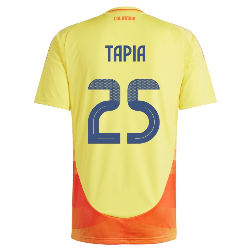 Barn Fotball Colombia Katherine Tapia #25 Gul Hjemmetrøye Drakt Trøye 24-26 Skjorter