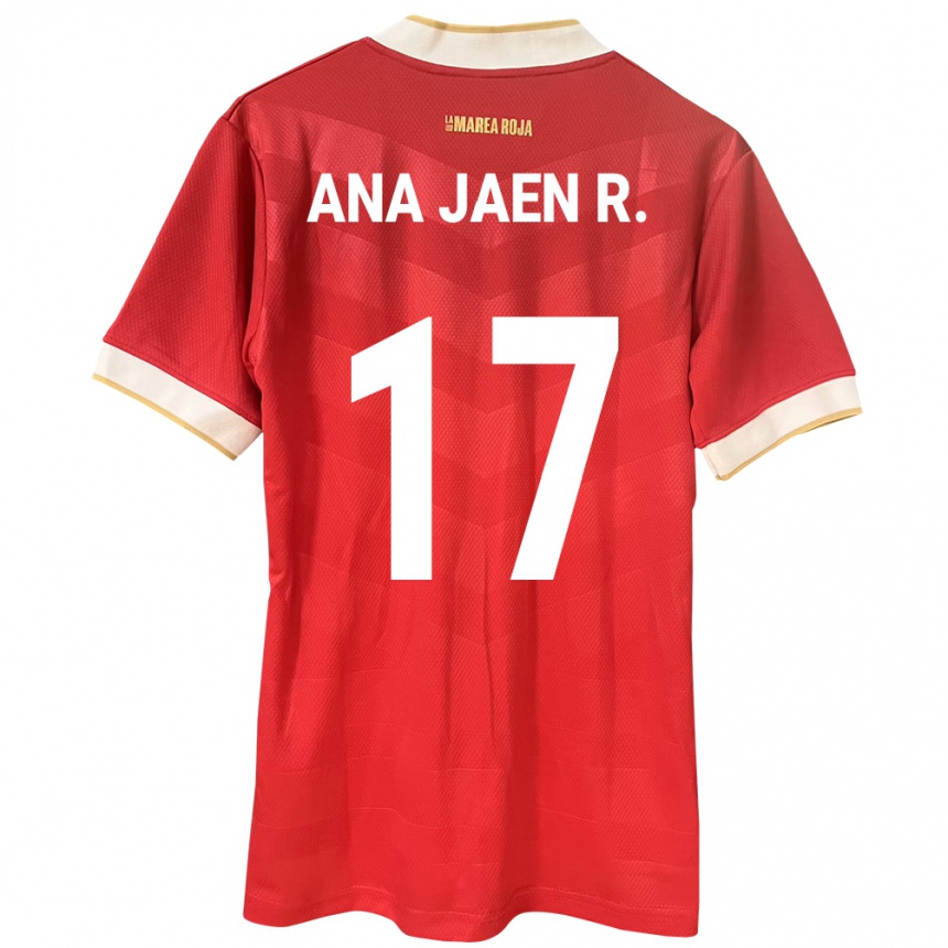 Barn Fotball Panama Ana Jaén Rodríguez #17 Rød Hjemmetrøye Drakt Trøye 24-26 Skjorter