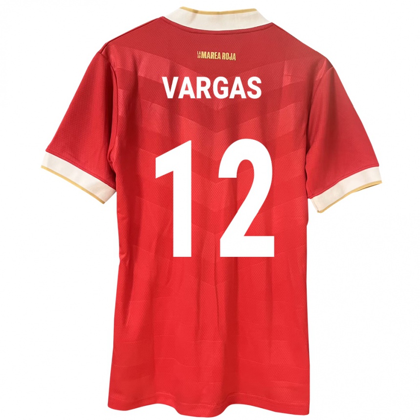 Barn Fotball Panama Stephani Vargas #12 Rød Hjemmetrøye Drakt Trøye 24-26 Skjorter