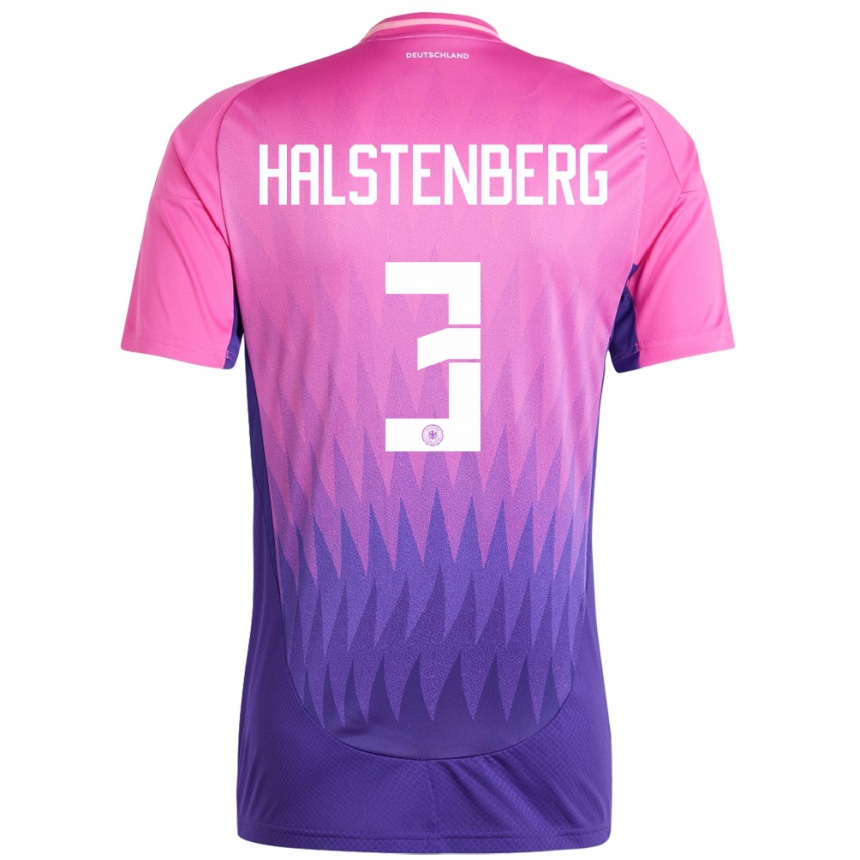 Barn Fotball Tyskland Marcel Halstenberg #3 Rosa Lilla Bortetrøye Drakt Trøye 24-26 Skjorter