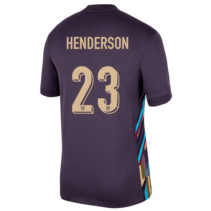 Barn Fotball England Dean Henderson #23 Mørk Rosin Bortetrøye Drakt Trøye 24-26 Skjorter