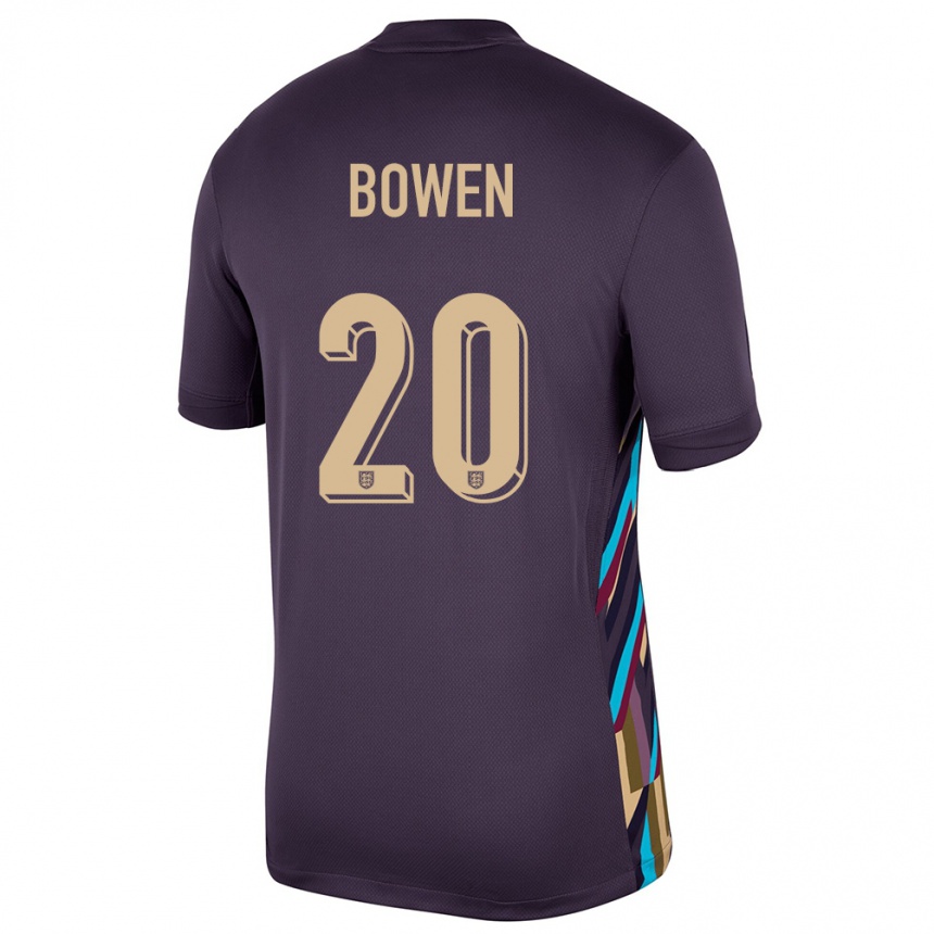 Barn Fotball England Jarrod Bowen #20 Mørk Rosin Bortetrøye Drakt Trøye 24-26 Skjorter