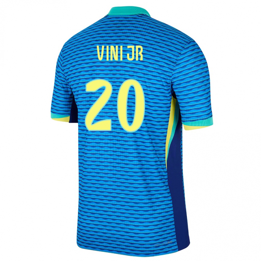 Barn Fotball Brasil Vinicius Junior #20 Blå Bortetrøye Drakt Trøye 24-26 Skjorter