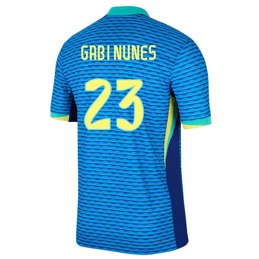 Barn Fotball Brasil Gabi Nunes #23 Blå Bortetrøye Drakt Trøye 24-26 Skjorter