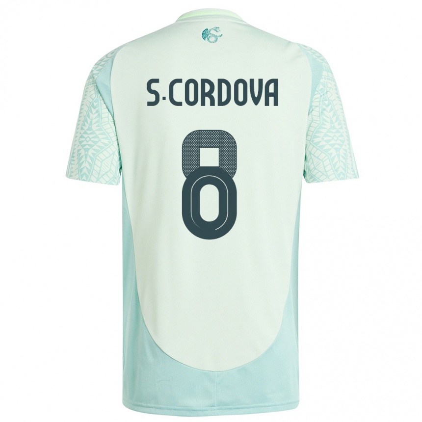 Barn Fotball Mexico Sebastian Cordova #8 Lin Grønn Bortetrøye Drakt Trøye 24-26 Skjorter