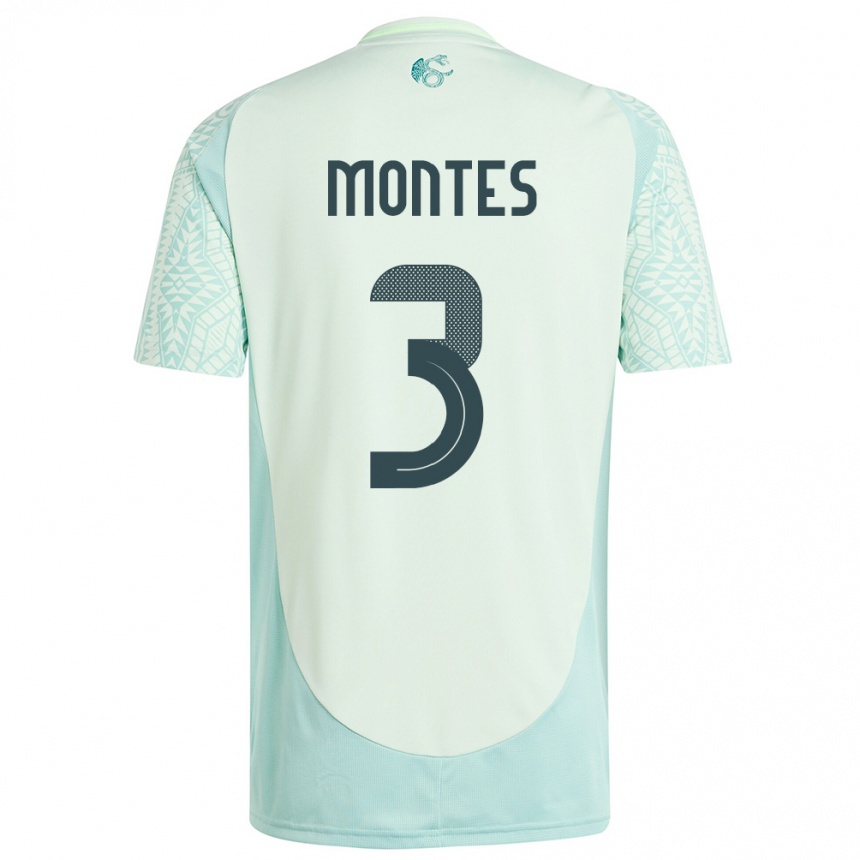 Barn Fotball Mexico Cesar Montes #3 Lin Grønn Bortetrøye Drakt Trøye 24-26 Skjorter