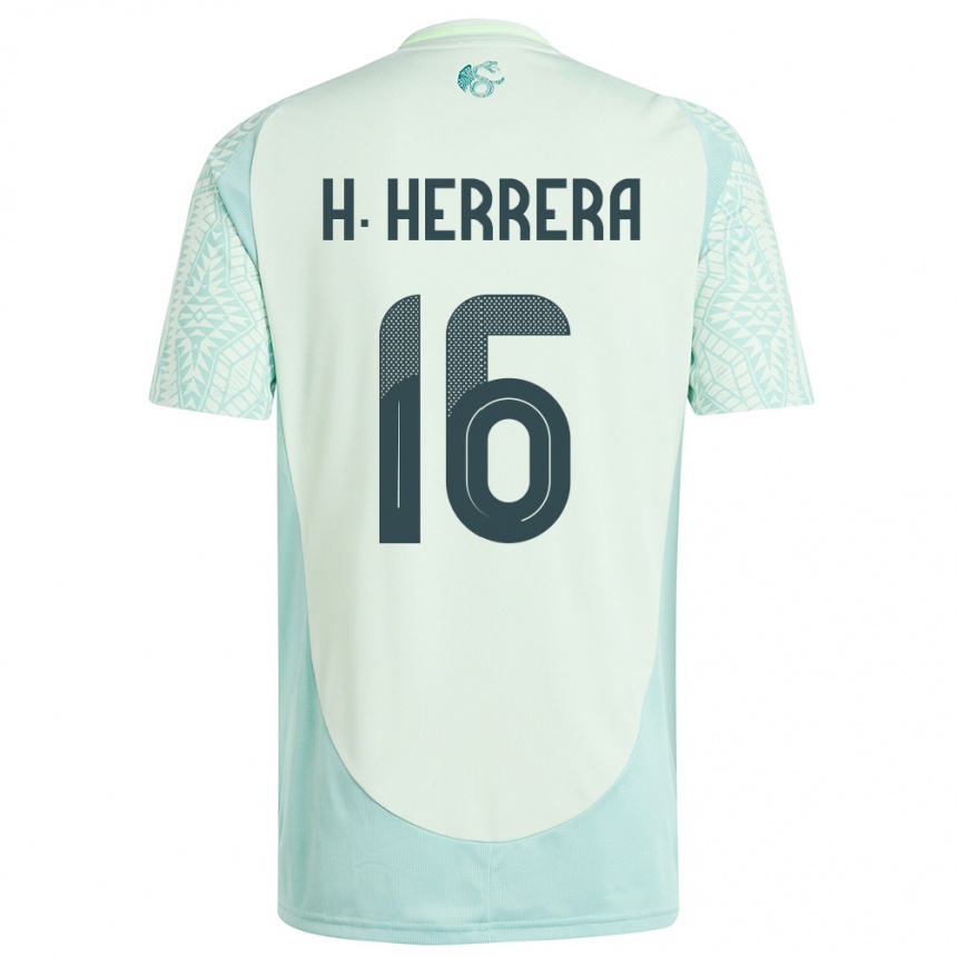 Barn Fotball Mexico Hector Herrera #16 Lin Grønn Bortetrøye Drakt Trøye 24-26 Skjorter