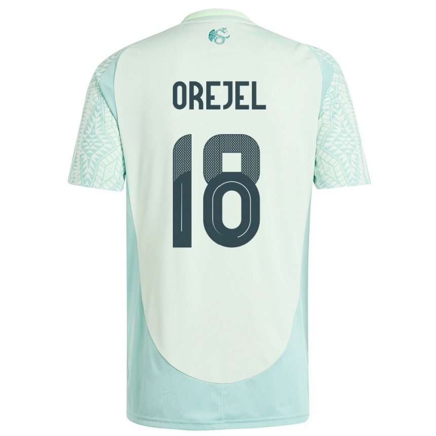 Barn Fotball Mexico Jocelyn Orejel #18 Lin Grønn Bortetrøye Drakt Trøye 24-26 Skjorter