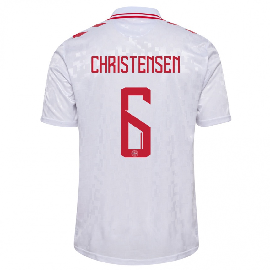 Barn Fotball Danmark Andreas Christensen #6 Hvit Bortetrøye Drakt Trøye 24-26 Skjorter