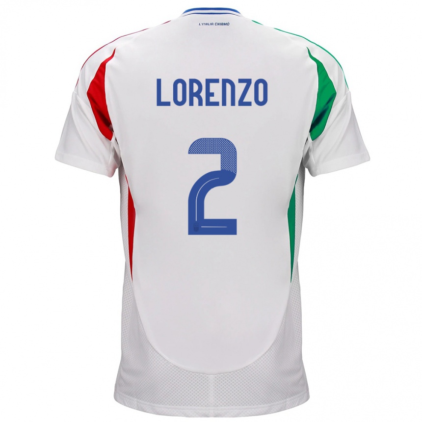 Barn Fotball Italia Giovanni Di Lorenzo #2 Hvit Bortetrøye Drakt Trøye 24-26 Skjorter