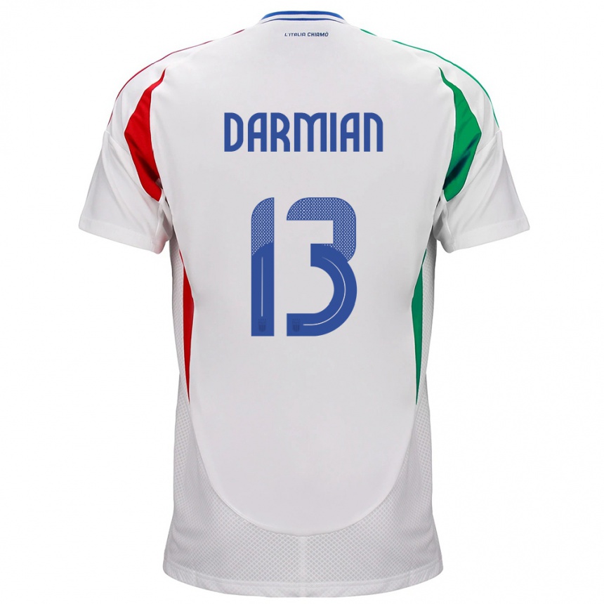 Barn Fotball Italia Matteo Darmian #13 Hvit Bortetrøye Drakt Trøye 24-26 Skjorter