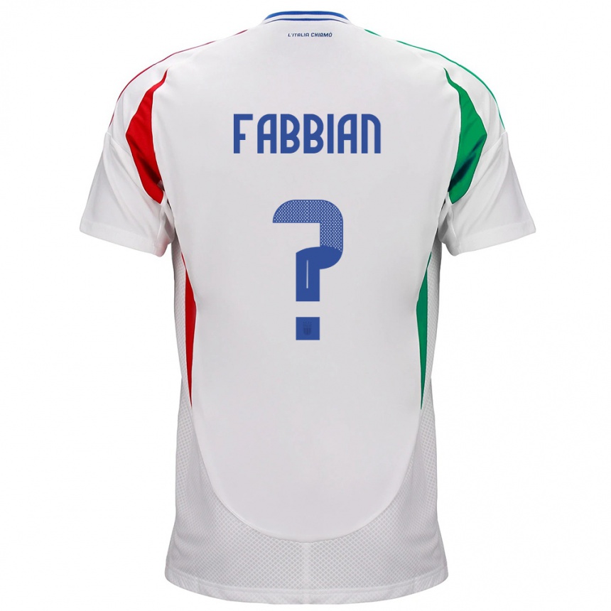 Barn Fotball Italia Giovanni Fabbian #0 Hvit Bortetrøye Drakt Trøye 24-26 Skjorter