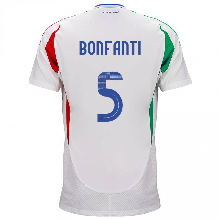 Barn Fotball Italia Giovanni Bonfanti #5 Hvit Bortetrøye Drakt Trøye 24-26 Skjorter