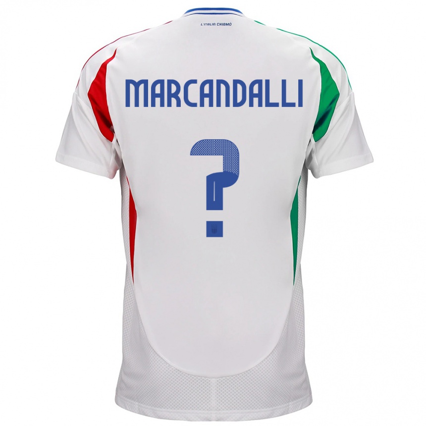 Barn Fotball Italia Alessandro Marcandalli #0 Hvit Bortetrøye Drakt Trøye 24-26 Skjorter