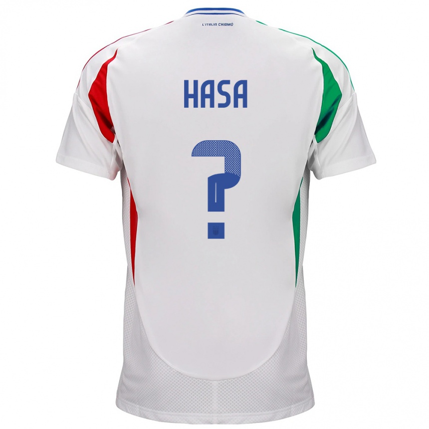 Barn Fotball Italia Luis Hasa #0 Hvit Bortetrøye Drakt Trøye 24-26 Skjorter