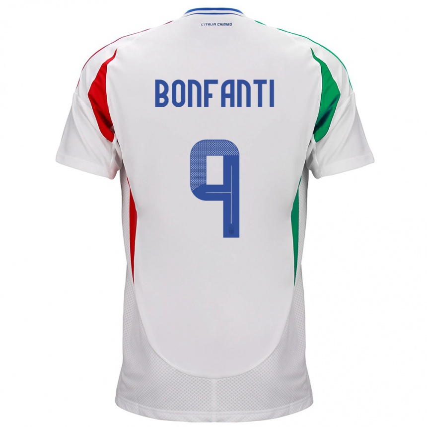 Barn Fotball Italia Nicholas Bonfanti #9 Hvit Bortetrøye Drakt Trøye 24-26 Skjorter